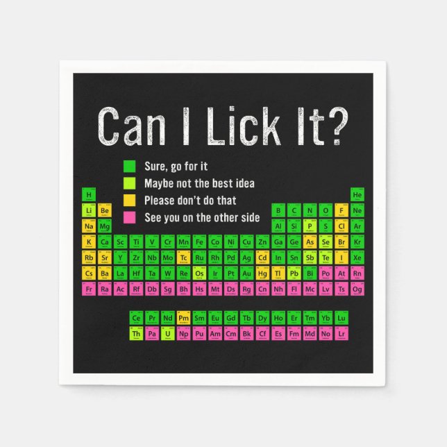 Can I Lick It Periodic Table Teacher Student Kids Napkins (Front)