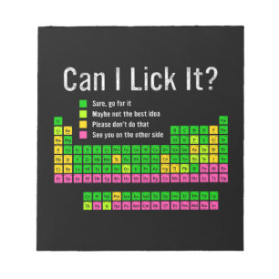 Can I Lick It Periodic Table Teacher Student Kids Notepad