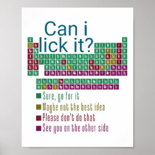 Can I Lick It Periodic Table Teacher Student Kids Poster