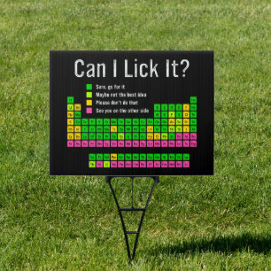 Can I Lick It Periodic Table Teacher Student Kids Sign