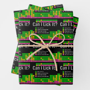 Can I Lick It Periodic Table Teacher Student Kids Wrapping Paper Sheets
