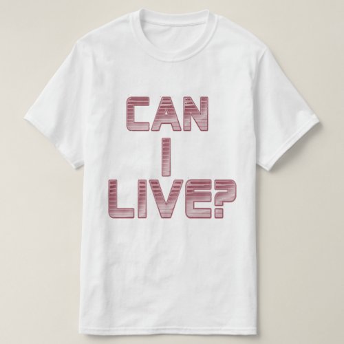The "Can I Live?" T-shirt, a #BlackLivesMatter statement piece designed for those who live and breathe the essence of New York rap and urban streetwear culture. Crafted with meticulous attention to detail, this tee embodies the essence of cool and the raw energy of hip hop. In bold red lettering against a crisp white backdrop, the phrase "Can I Live?" serves as both a question and a declaration, echoing the sentiments of those who navigate the concrete jungle of New York City. It's more than just a phrase; it's a mantra, a testament beyond a reasonable doubt to resilience and the relentless pursuit of one's dreams. This tee isn't just about making a statement; it's about making a statement in style. The graphic pops with attitude, commanding attention wherever you go. Whether you're rocking it on the streets or at a concert, this tee is sure to turn heads and spark conversations. But style isn't the only thing this tee has to offer. We pride ourselves on delivering top-notch quality that rivals even the most renowned brands in the game. Made from premium materials, our t-shirts are built to last, ensuring that you stay looking fresh and fly for countless wears to come. Available in both men's and women's sizes, this tee is versatile enough to suit any wardrobe. Pair it with your favorite jeans and sneakers for a laid-back vibe, or dress it up with a leather jacket for a night out on the town. However you wear it, one thing's for sure: you'll be making a dope statement wherever you go. And the best part? Despite the top-tier quality, our tees are priced to keep your wallet happy. We believe that everyone deserves to look and feel their best without breaking the bank, which is why we've made it our mission to offer affordable fashion that doesn't sacrifice on style. So if you're ready to add a touch of New York swagger to your wardrobe, look no further than the "Can I Live?" tee. Whether you're hitting the streets or hitting the stage, this tee is guaranteed to elevate your look and set you apart from the crowd. Get yours today and let your style speak volumes.