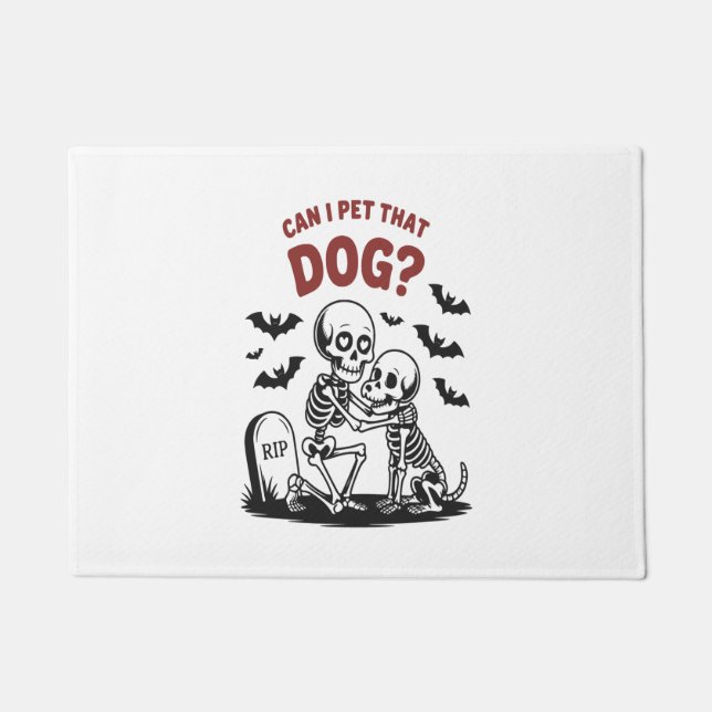 Can I Pet That Dog Halloween Doormat (Front)