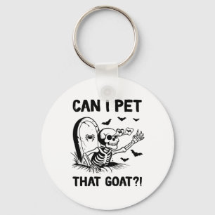 Can I Pet That Goat Halloween Keychain