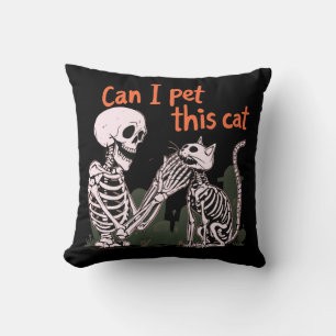 Can I Pet This Cat? Design for Funny Cat Lovers! Throw Pillow