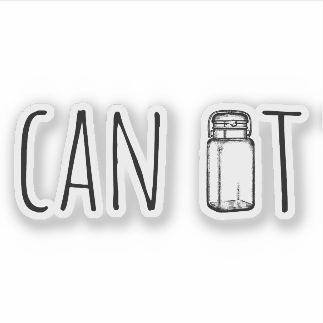 Can It Vintage Glass Jar Canning Season Sticker (Front)