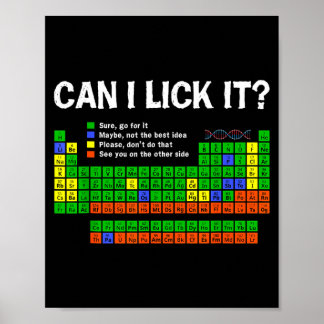 Can Lick- Periodic Table Funny Chemistry Science Poster
