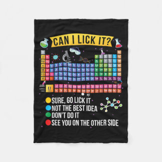 Can Lick Periodic Table Funny Science Chemistry Fleece Blanket