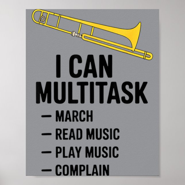 Can Multitask Funny Marching Band Gift Funny Poster (Front)