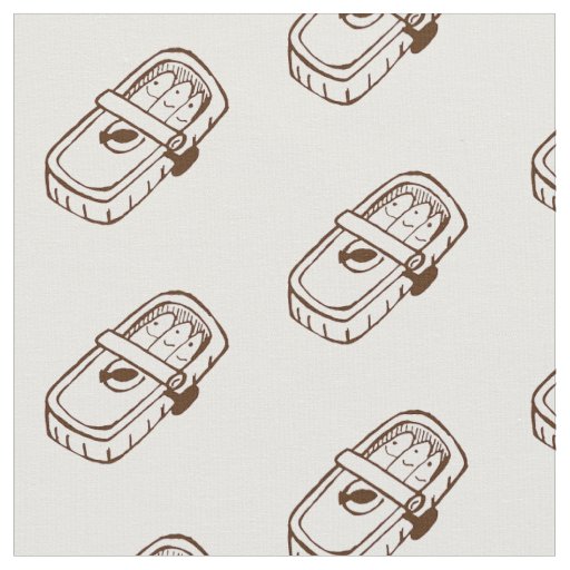 Can of fish printed fabric