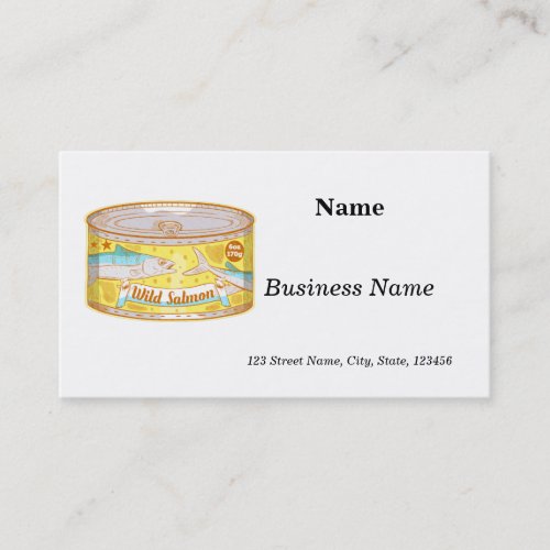 Can of salmon illustration business card