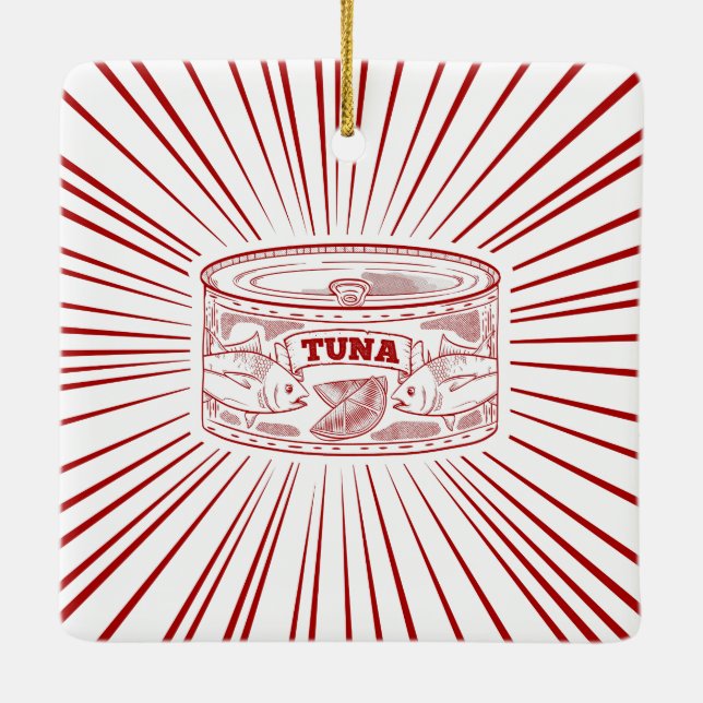 Can of tuna ceramic ornament (Back)