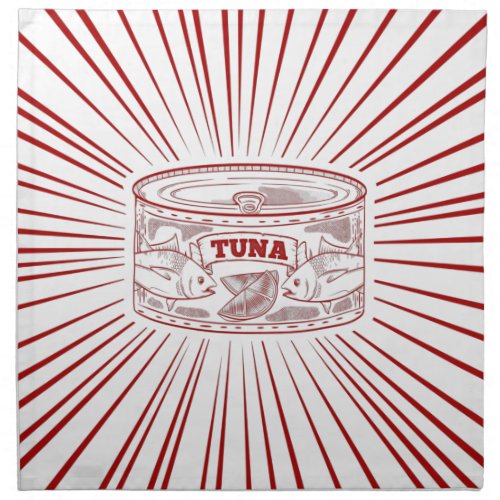 Can of tuna cloth napkin