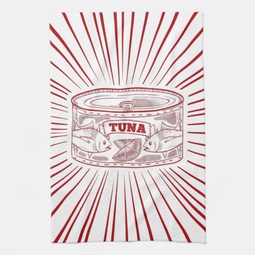 Can of tuna kitchen towel