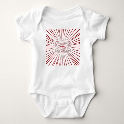 Can of tuna retro design baby bodysuit