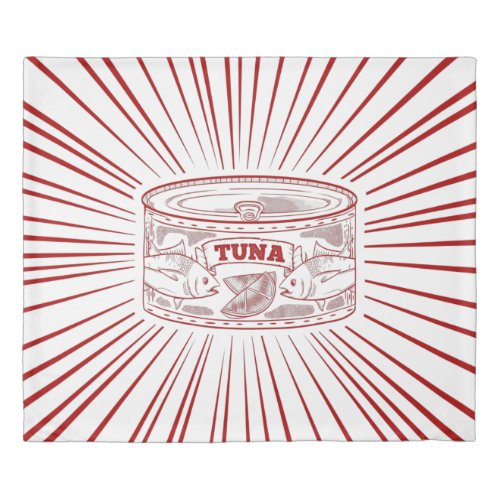Can of tuna retro design duvet cover