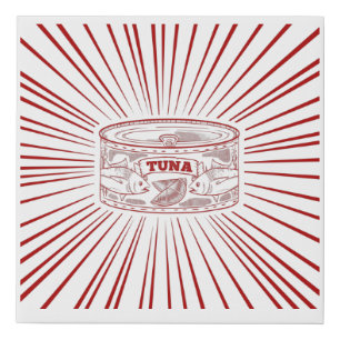 Can of tuna retro design faux canvas print
