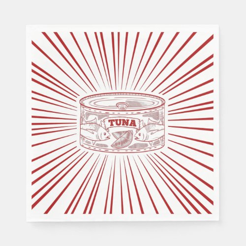 Can of tuna retro design napkins