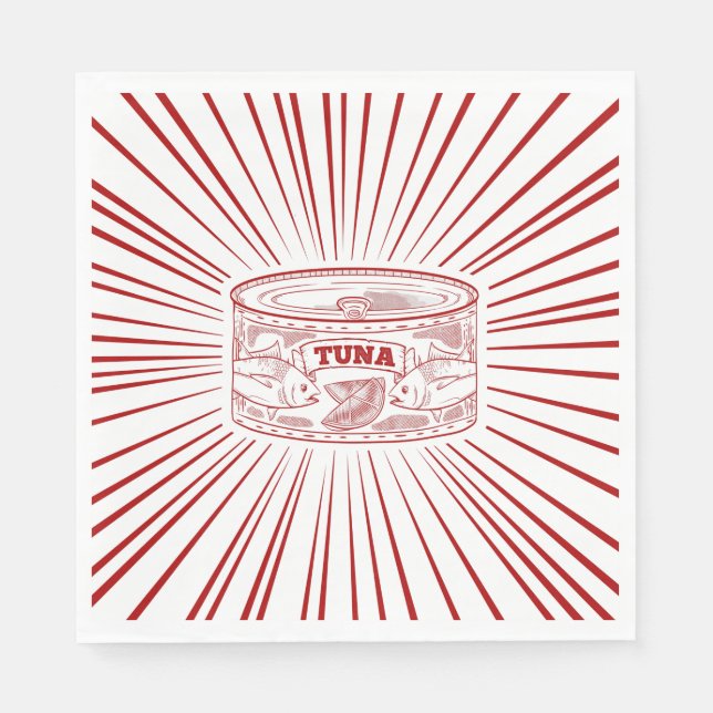 Can of tuna retro design napkins (Front)