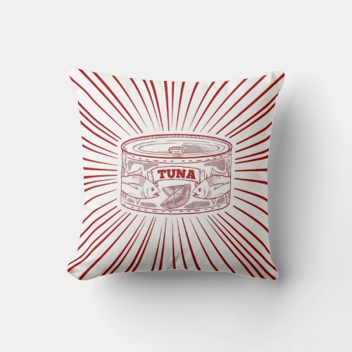 Can of tuna retro design throw pillow