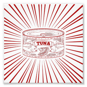 Can of tuna vintage design photo print