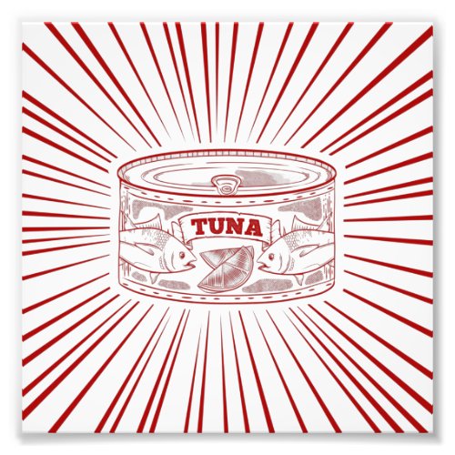 Can of tuna vintage design photo print