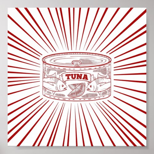 Can of tuna vintage design poster