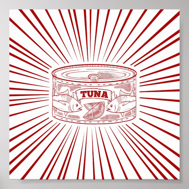 Can of tuna vintage design poster (Front)