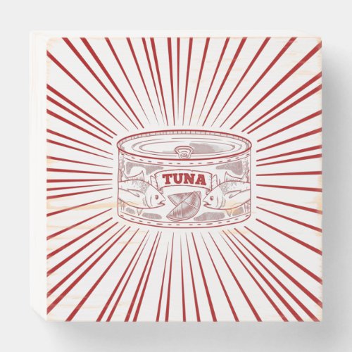 Can of tuna wooden box sign