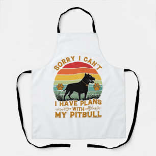 Can Plans Dog Pitbull Retro Sunset_1 Apron