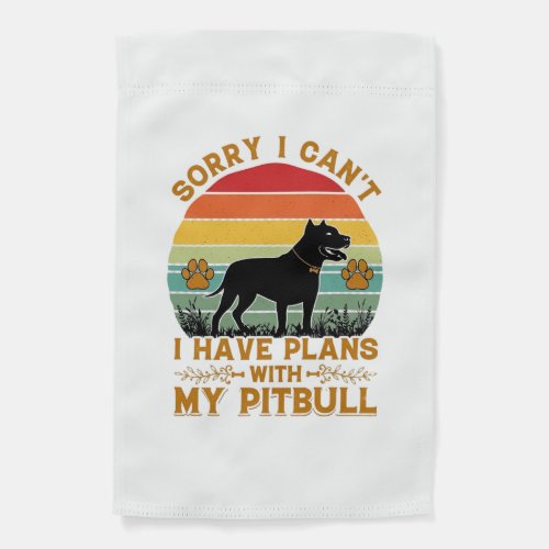 Can Plans Dog Pitbull Retro Sunset_1 Garden Flag