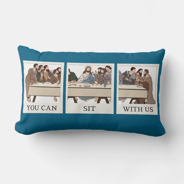 Can Sit With Us Pillow (Front)