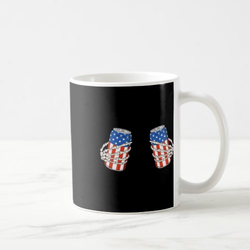 Can Skeleton Hand Funny 4th Of July American Patri Coffee Mug