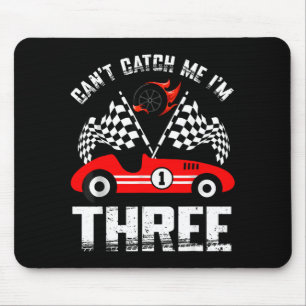 Can’t Catch Me I’m Three 3rd Birthday Red Racing C Mouse Pad