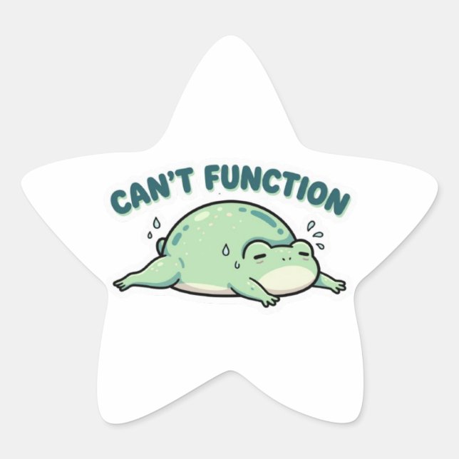 Can’t Function Frog Sticker Cute Exhausted Frog Fu (Front)