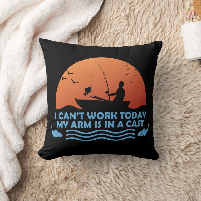 Can’t Work Today My Arm Is In A Cast Throw Pillow (Blanket)
