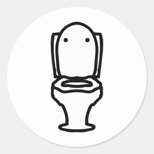 can toilet icon classic round sticker