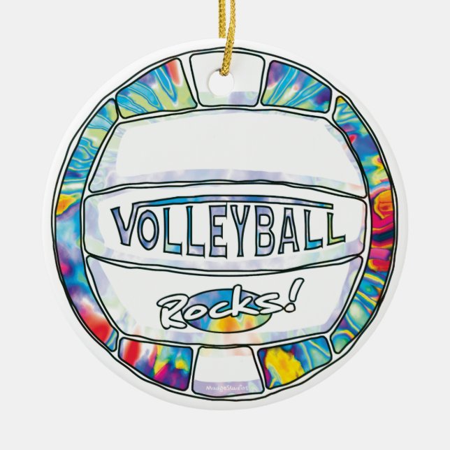 Can U Dig It Tie Dye Ceramic Ornament (Front)