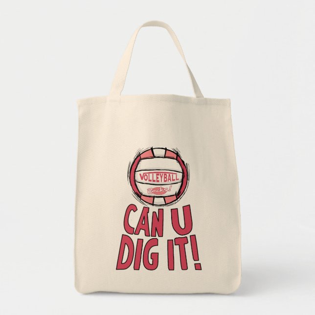 Can U Dig It Volleyball Pink Tote Bag (Front)