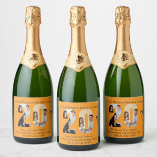 Can You Believe Turning 20? Photo  Sparkling Wine Label