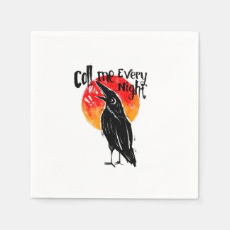 Can You Call Me Every Night Dark Raven Napkins