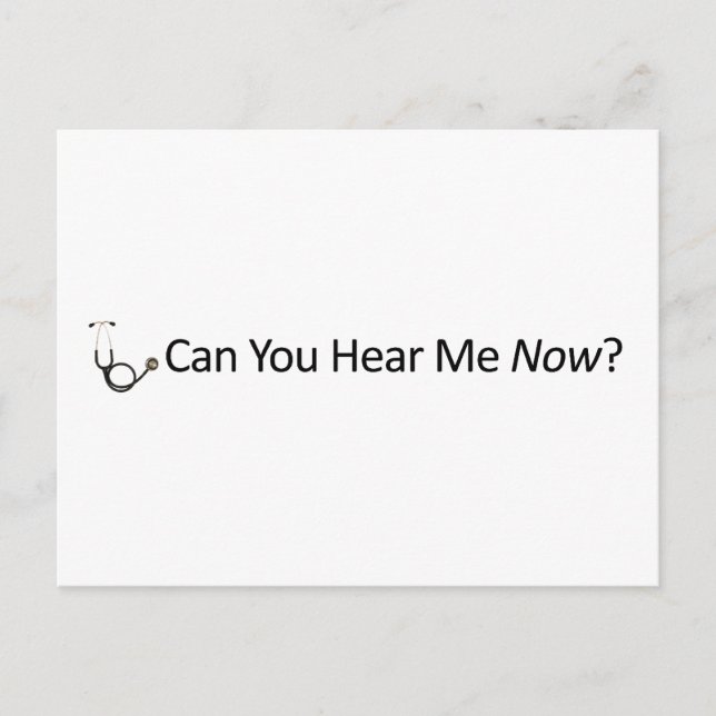 Can you hear me now postcard (Front)