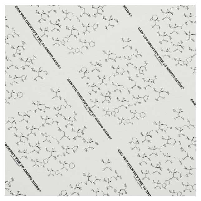 Can You Identify The 20 Amino Acids? Chemistry Fabric (Swatch)
