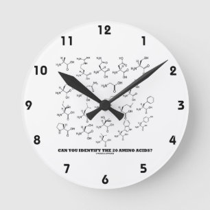 Can You Identify The 20 Amino Acids? Chemistry Round Clock