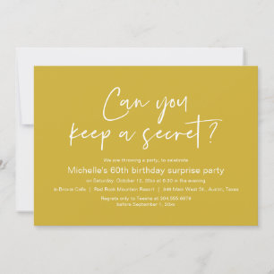 Can You Keep A Secret, Surprise Birthday Party Invitation