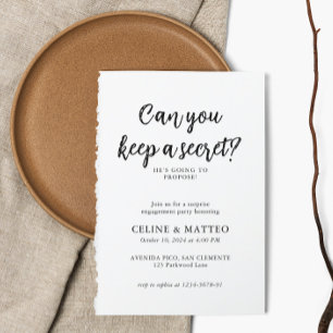 Can you keep a Secret?   Surprise Engagement Party Invitation