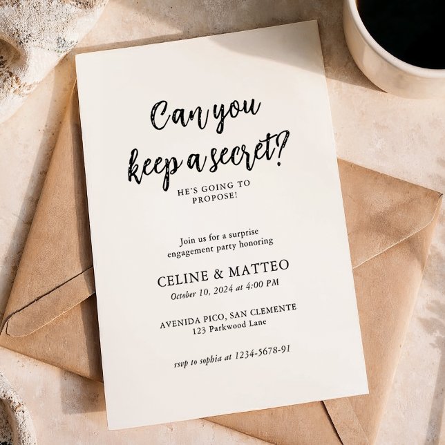 Can you keep a Secret? | Surprise Engagement Party Invitation (Creator Uploaded)