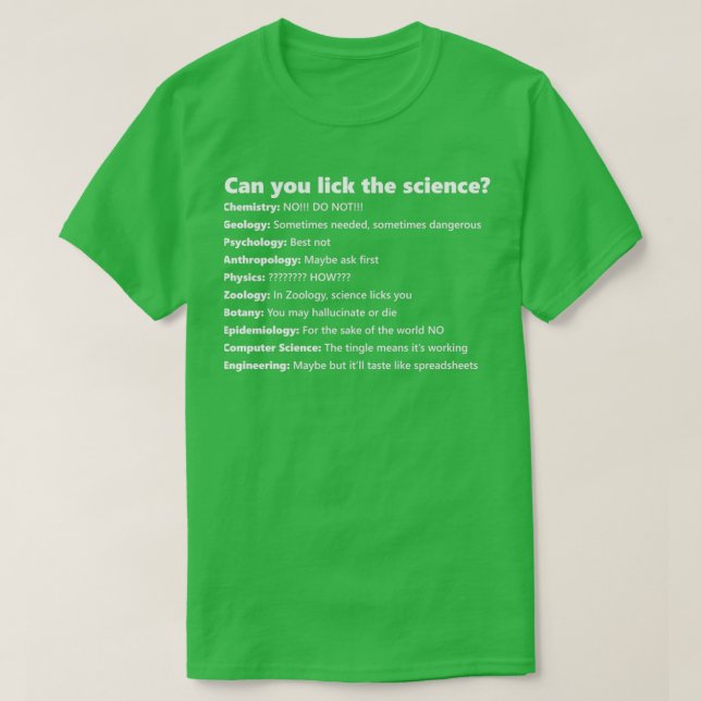 Can you lick the science back T-Shirt (Design Front)