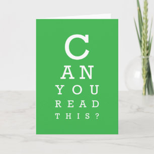 Can you read this? card