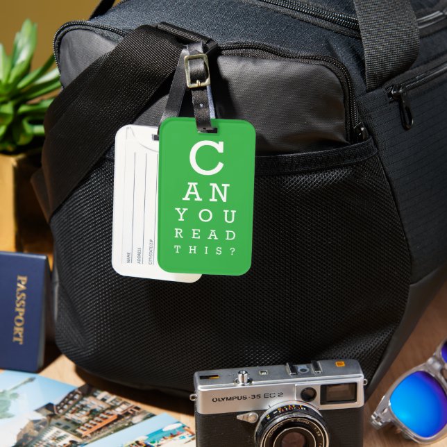 Can you read this? luggage tag (Front & Back)